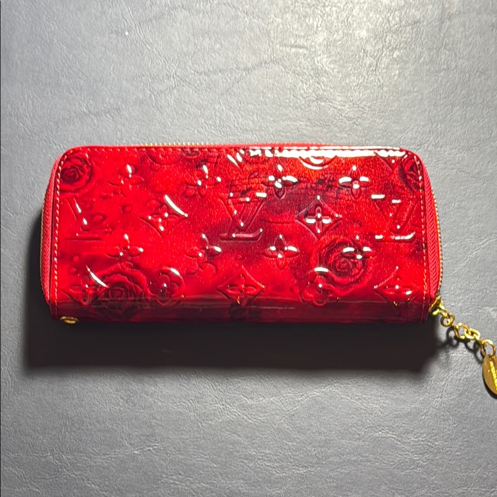 Red Embossed Vinyl Wallet